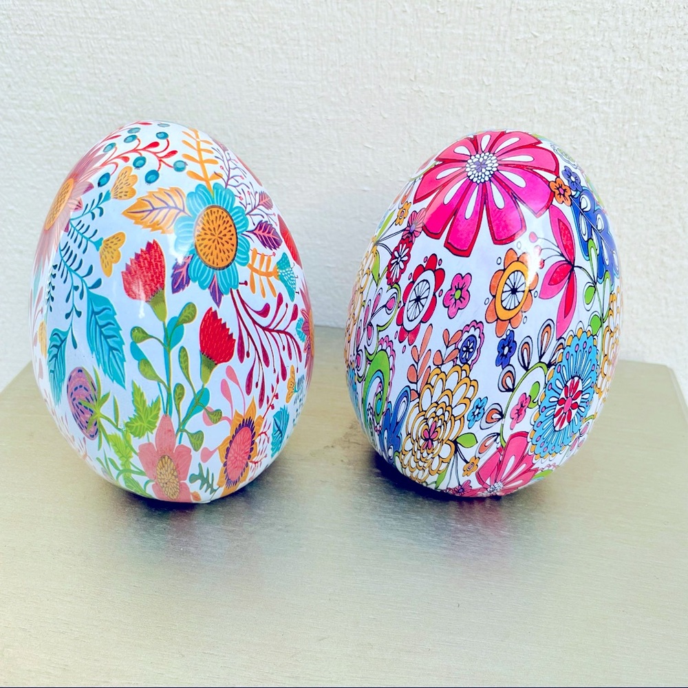 2 Floral Easter Egg Boho Decor
